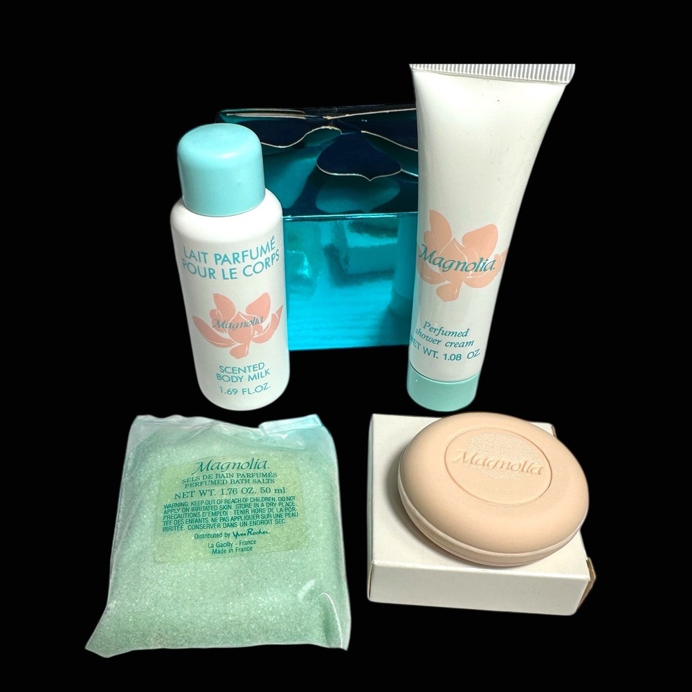 Yves Rocher Magnolia ~ Vintage Bath Body Gift Set Soap Lotion Shower Gel France